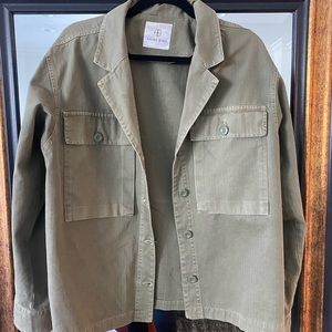 Anine Bing Army Green Shacket, Size Small